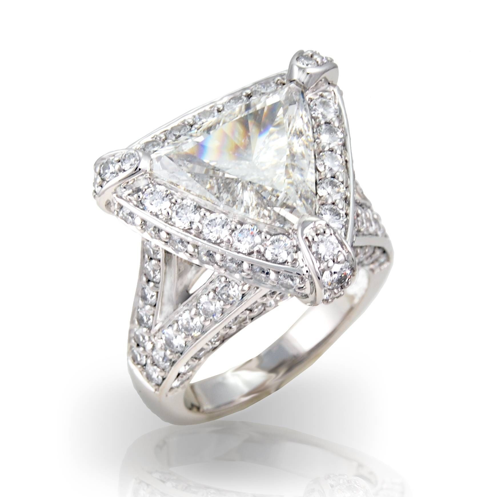 Triangle Diamond Rings | Wedding, Promise, Diamond, Engagement For Triangle Cut Diamond Engagement Rings (View 11 of 15)