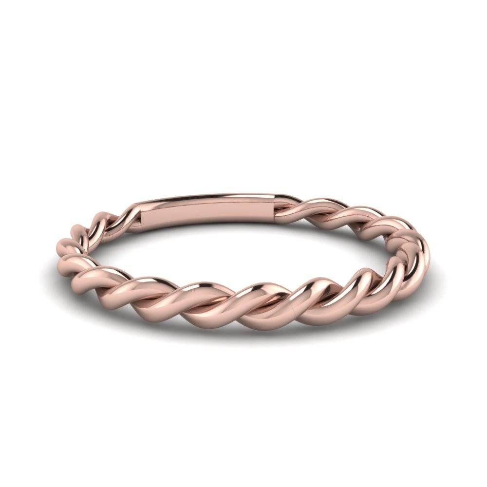 Twisted Wedding Band In 14k Rose Gold | Fascinating Diamonds Throughout Braided Wedding Bands (View 10 of 15)