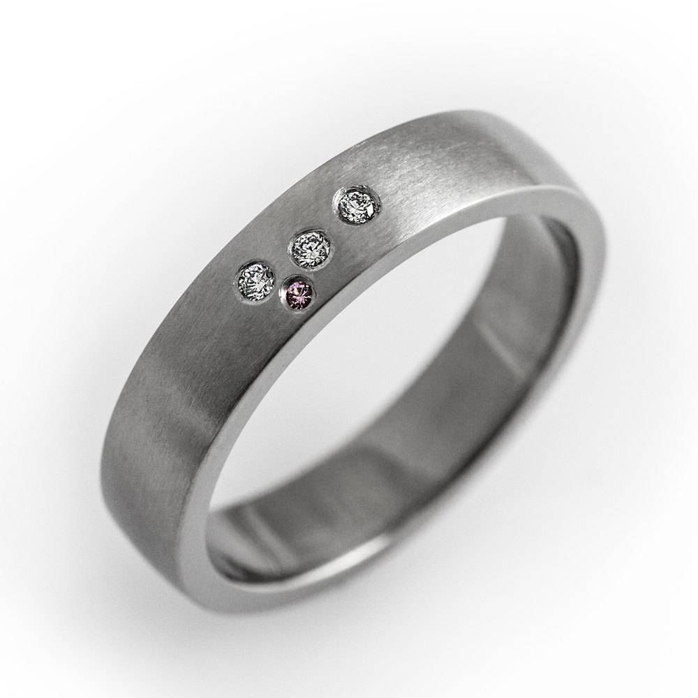 Unique Wedding Band Modern Engagement Ring Simple Wedding Throughout Flush Setting Engagement Rings (View 5 of 15)