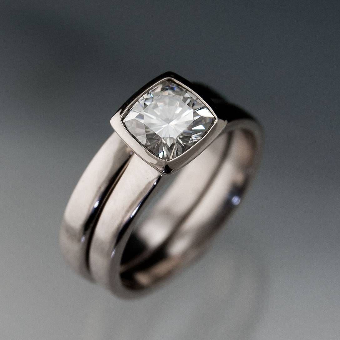 Wedding Rings : Bezel Set Solitaire Engagement Ring Bezel Diamond For Most Popular Flush Set Diamond Wedding Bands (View 12 of 15)