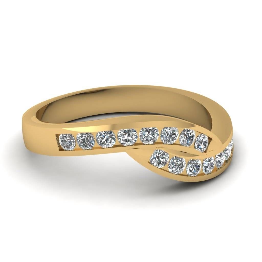 Yellow Gold Round White Diamond Wedding Band In Channel Set With Regard To Best And Newest Yellow Gold Channel Set Wedding Bands (View 6 of 15)