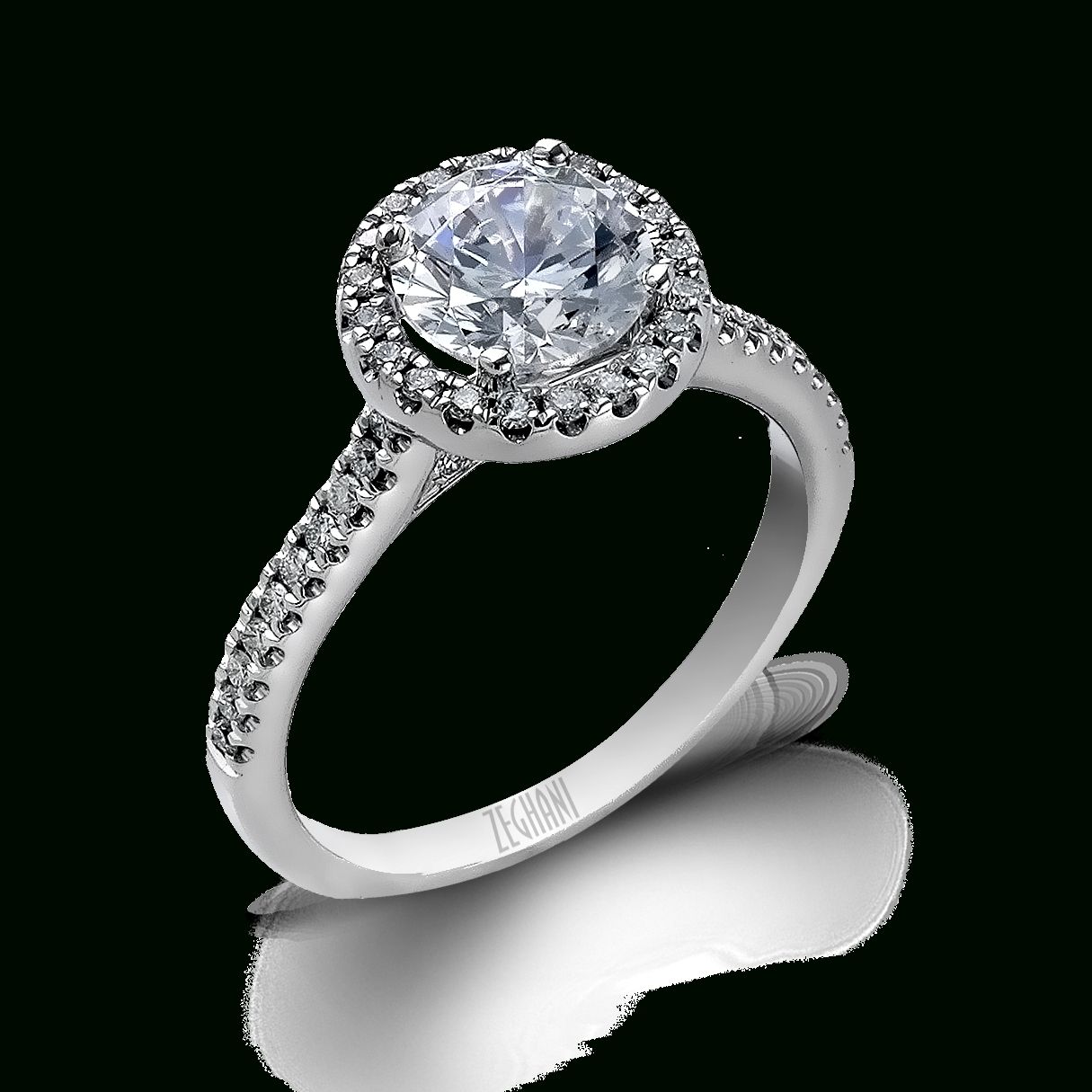 Zr498 Engagement Ring – Zeghani Pertaining To Round Cut Halo Engagement Rings (View 11 of 15)