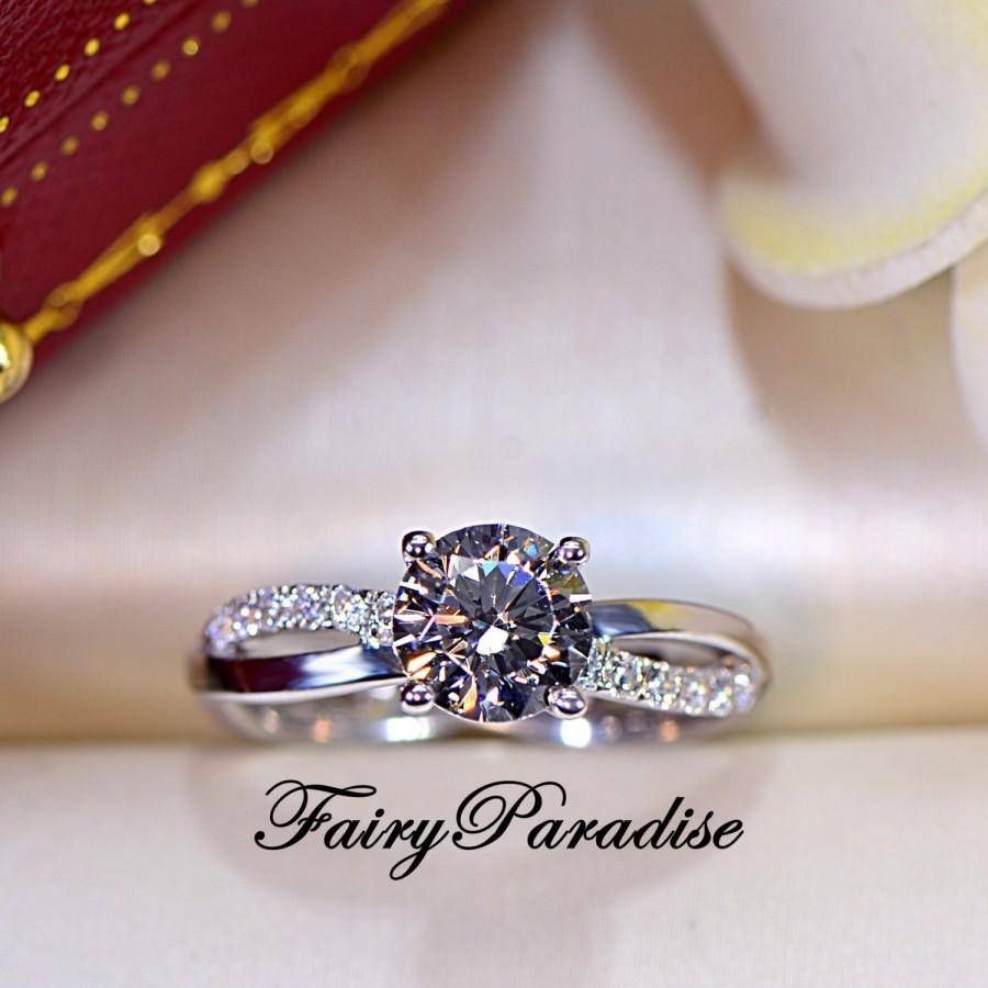 1 Carat Twisted Infinity Engagement Ring, Promise Ring For Her With Regard To 2018 Wedding Anniversary Rings For Her (View 19 of 25)
