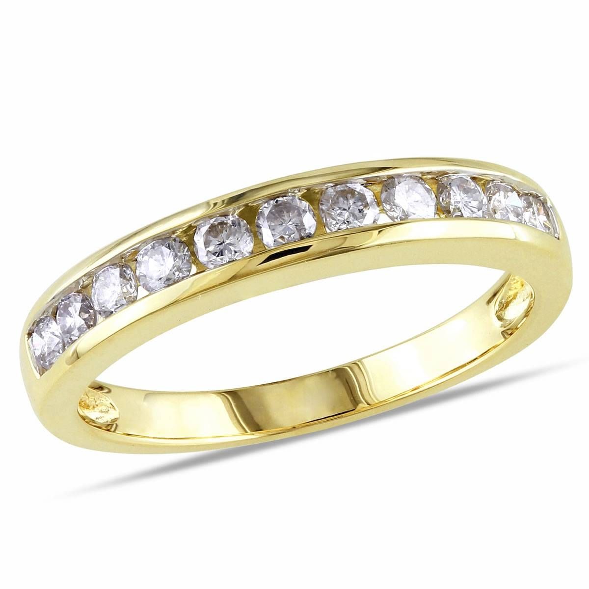 10k Yellow Gold 1/2 Ct Diamond Tw Eternity Anniversary Ring, Gh I2 Throughout Most Popular Yellow Gold Diamond Anniversary Rings (View 2 of 25)