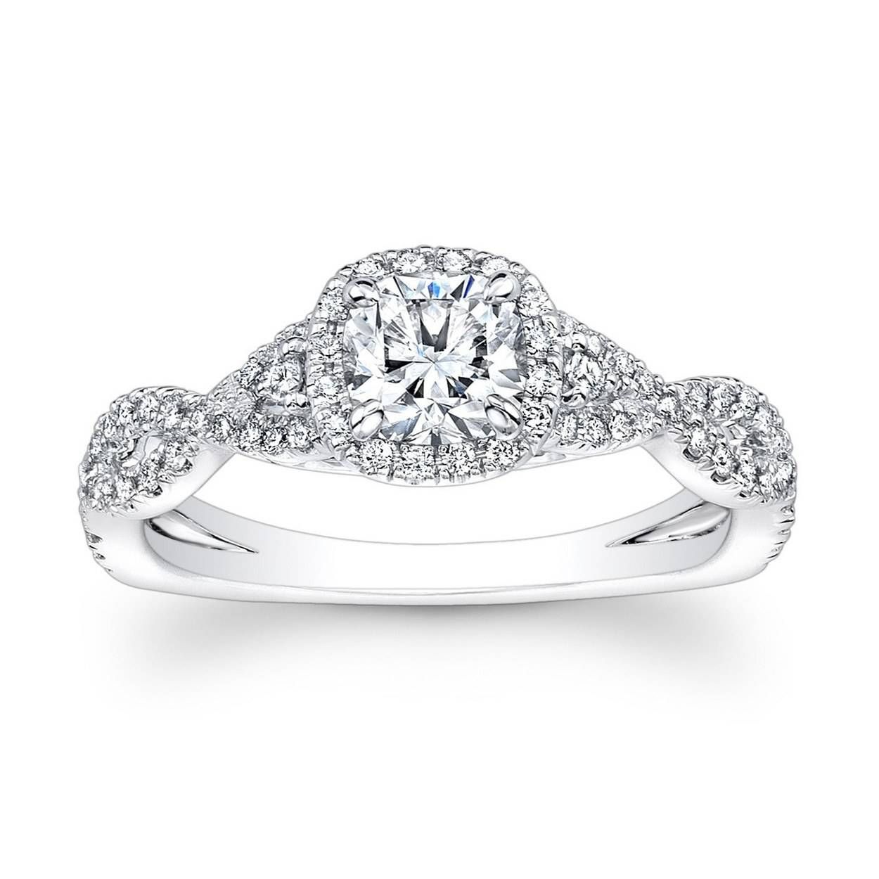62 Diamond Engagement Rings Under $5,000 | Glamour Pertaining To Most Popular Cushion Cut Anniversary Rings (View 19 of 25)