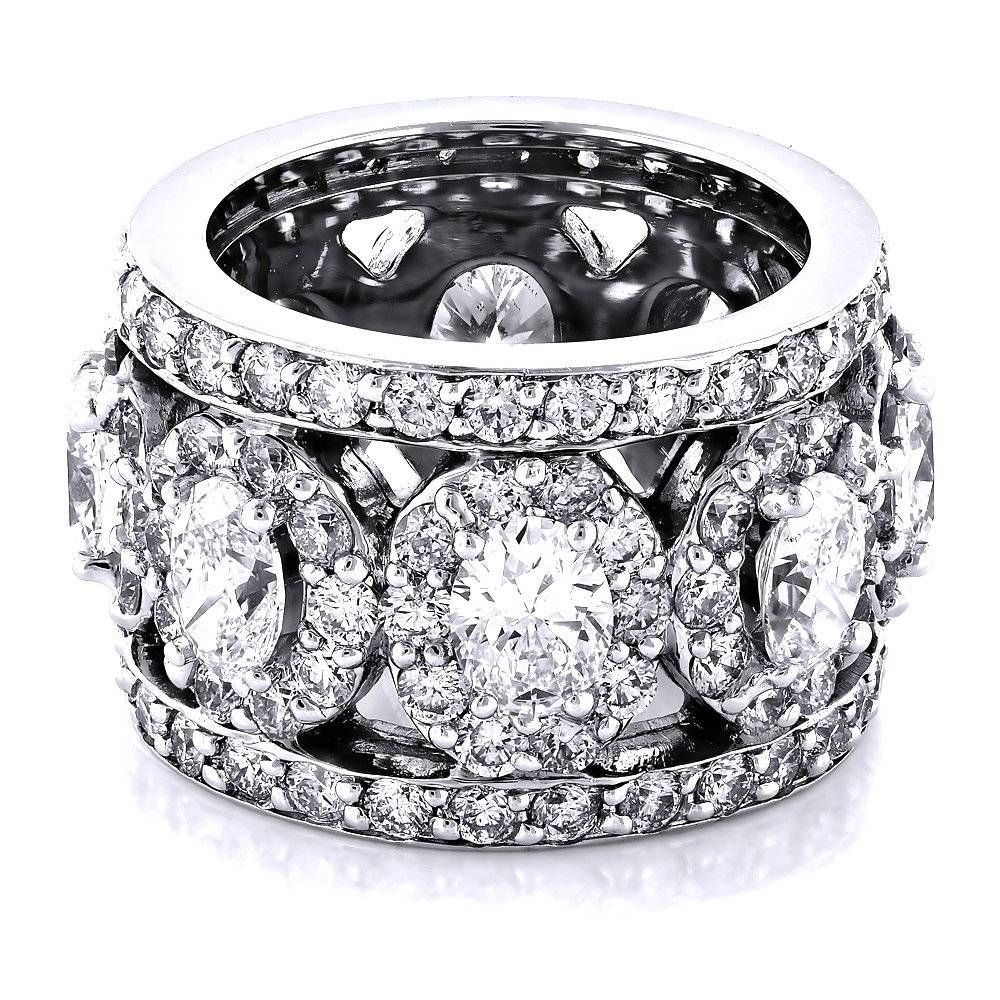 Anniversary Rings: Unique 18k Gold Designer Wide Diamond Eternity Regarding Newest Diamonds Anniversary Rings (View 20 of 25)