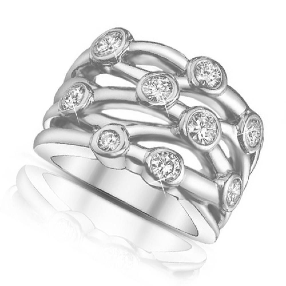 Ct Ladies Round Cut Diamond Anniversary Ring In Bezel Setting Pertaining To 2018 Diamond Anniversary Rings For Women (View 22 of 25)