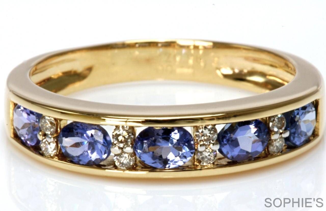Diamond Anniversary Rings Yellow Gold Natural Tanzanite Amp With Newest Sapphire And Diamond Anniversary Rings (View 21 of 25)