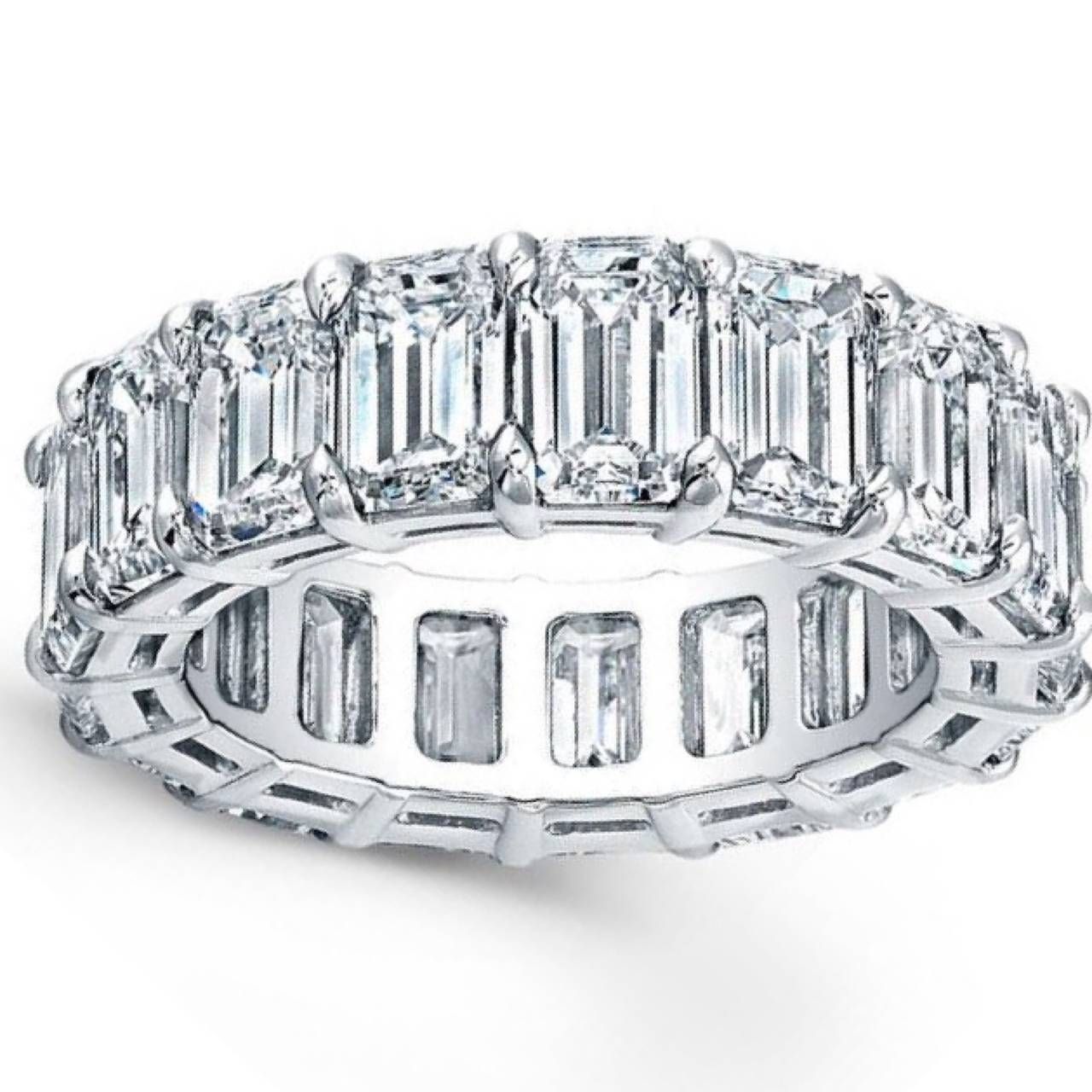 Emerald Cut Diamond Platinum Eternity Anniversary Band Ring At 1stdibs Within Most Current Emerald Cut Diamond Anniversary Rings (View 11 of 25)