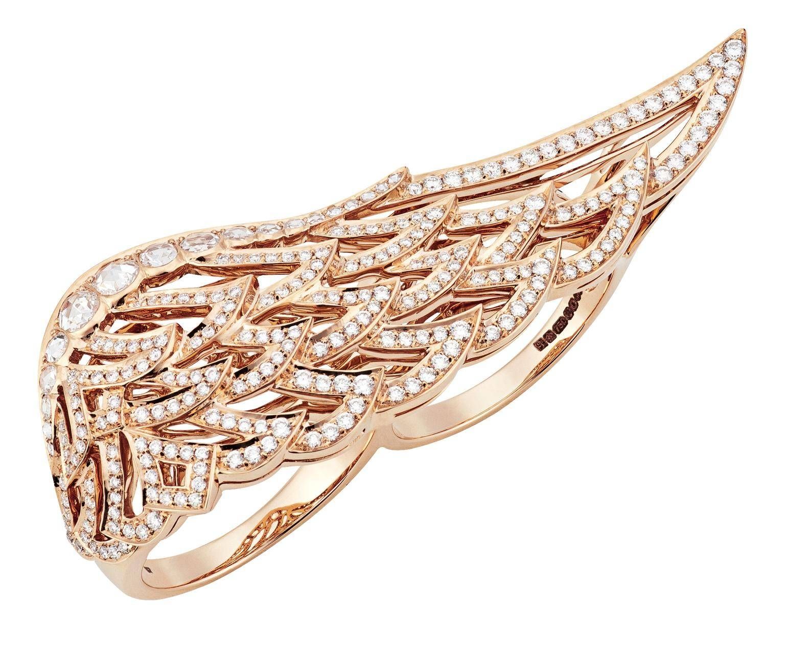 Garrard Wings 10th Anniversary Ring In Rose Gold And White Regarding Recent Rose Gold Anniversary Rings (View 8 of 25)