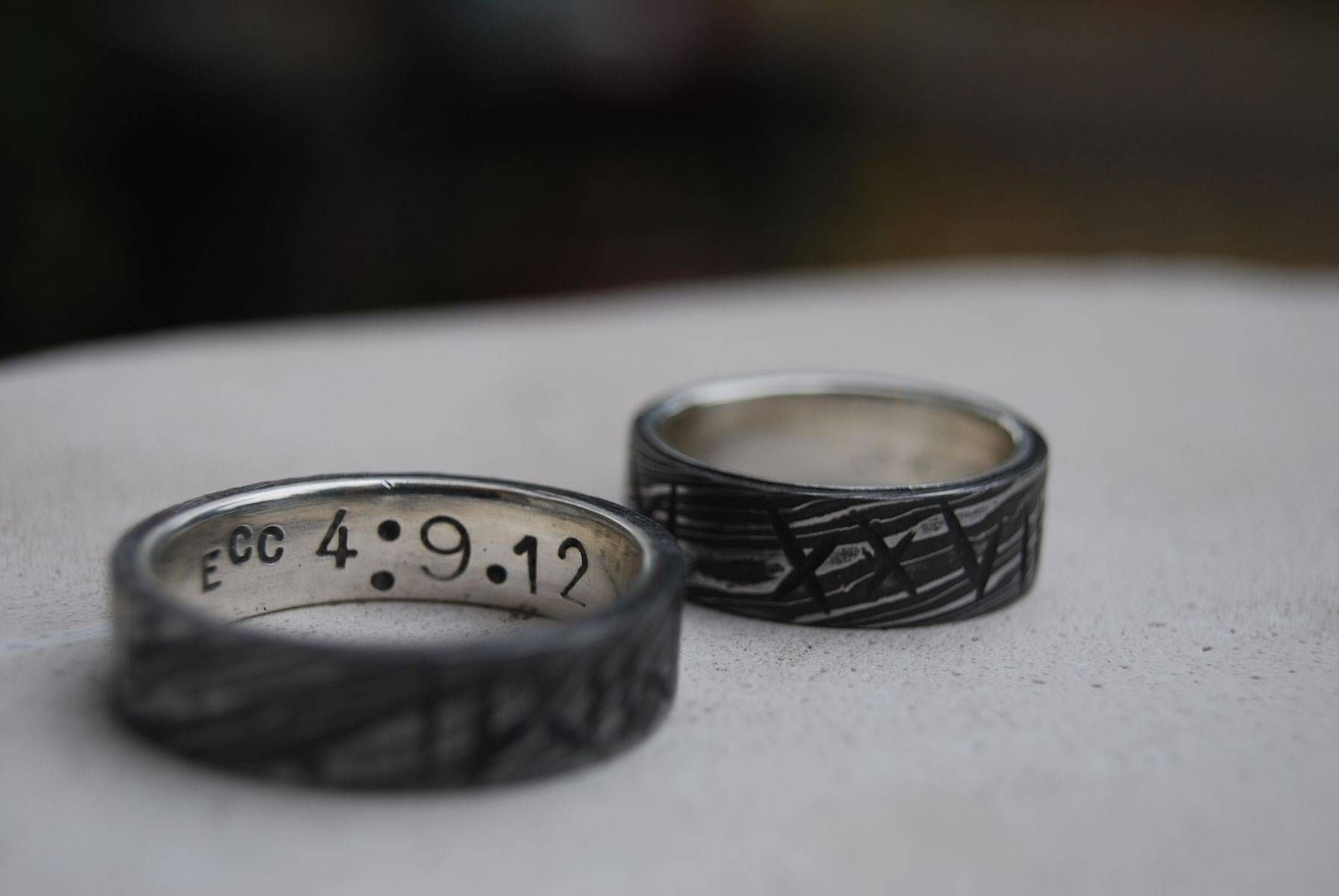 Handmade Wedding Bands Roman Numerals Anniversary Ringsorganic In Latest Custom Anniversary Rings (View 8 of 25)