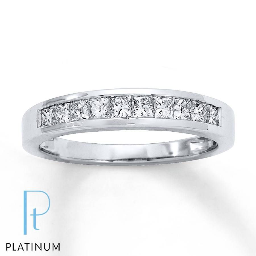 Jared – Diamond Anniversary Ring 1/2 Ct Tw Princess Cut Platinum Regarding Best And Newest Princess Cut Diamond Anniversary Rings (View 3 of 25)