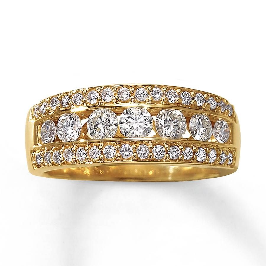 Jared – Diamond Anniversary Ring 1 Ct Tw Round Cut 14k Yellow Gold Pertaining To Most Current Yellow Gold Diamond Anniversary Rings (View 1 of 25)