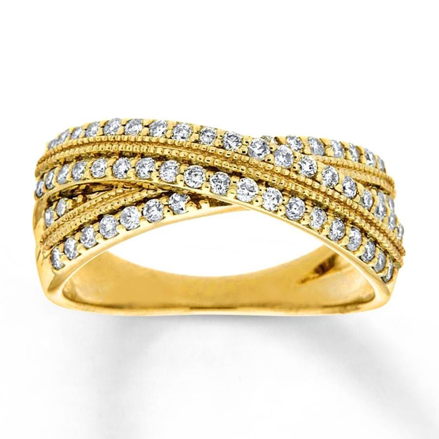 Kay – Diamond Anniversary Ring 1/2 Ct Tw Round Cut 10k Yellow Gold Within Newest Yellow Diamond Anniversary Rings (View 5 of 25)