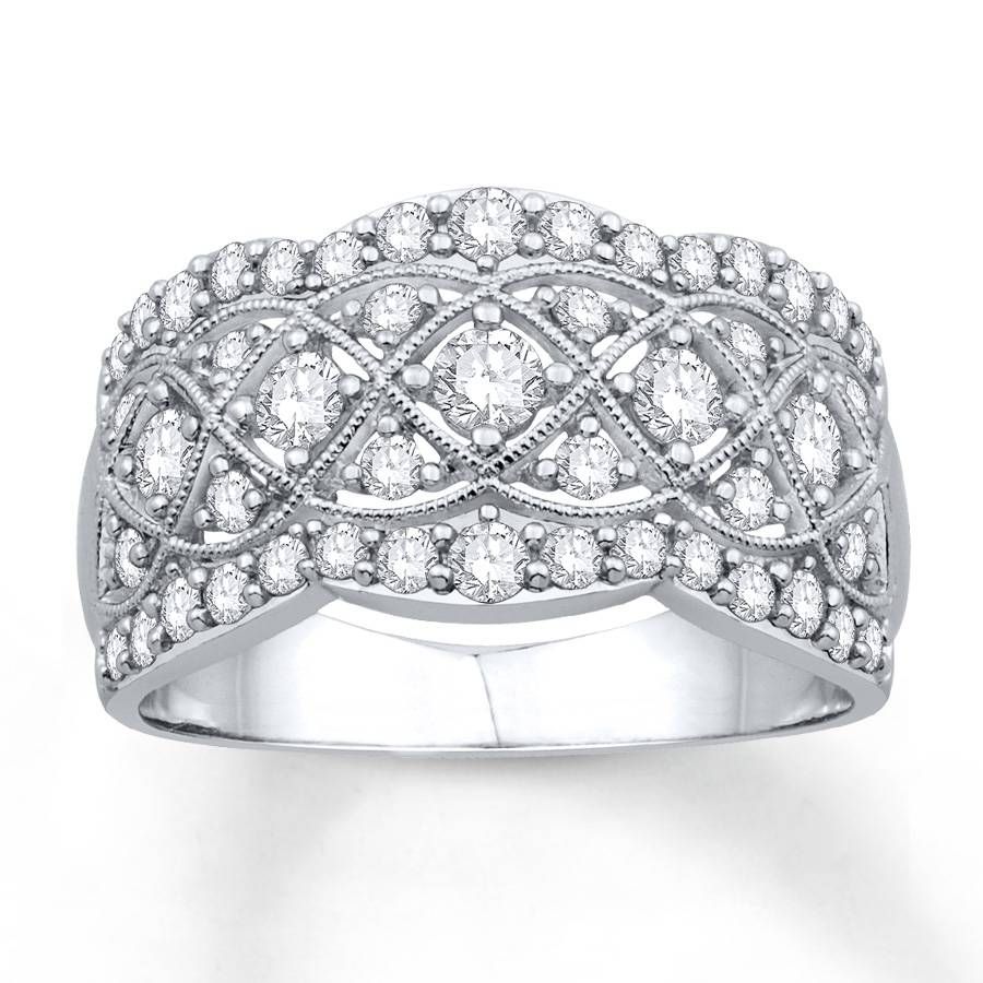 Kay – Diamond Anniversary Ring 1 Ct Tw Round Cut 14k White Gold For Current Platinum Diamond Anniversary Rings (View 13 of 25)