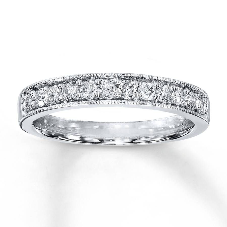 Kay – Diamond Anniversary Ring 3/8 Ct Tw Round Cut 14k White Gold Regarding Current 3 Diamond Anniversary Rings (View 13 of 25)