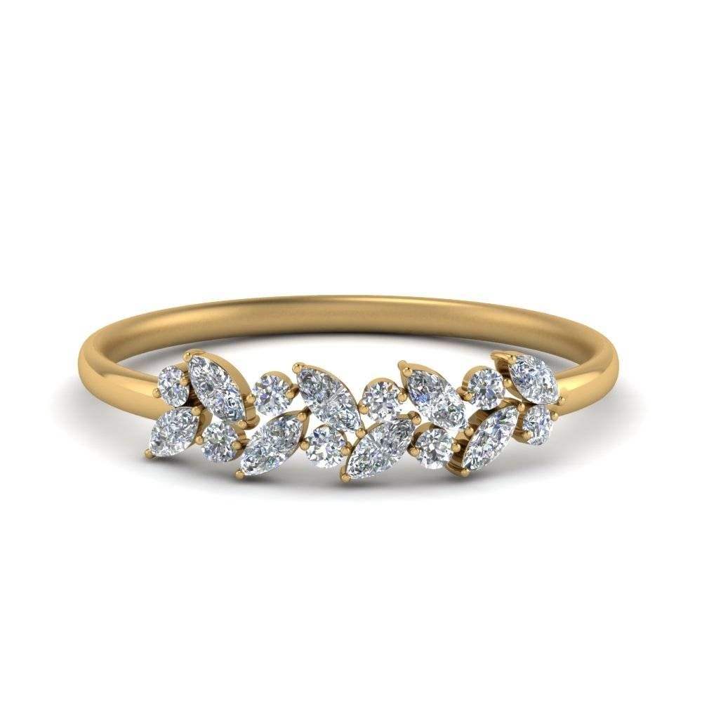 Marquise Diamond Wedding Anniversary Ring In 14k Yellow Gold With Regard To 2018 Gemstone Anniversary Rings (View 11 of 25)
