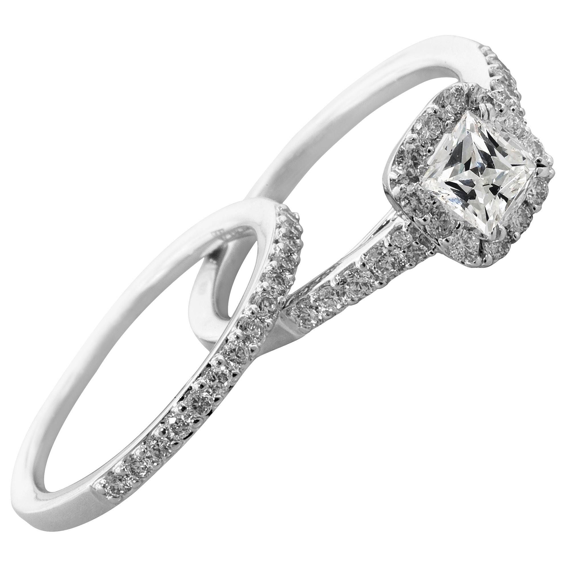 Northern Star Cushion Cut Diamond Ring With Matching Wedding Band Regarding Most Recent Cushion Cut Anniversary Rings (View 7 of 25)