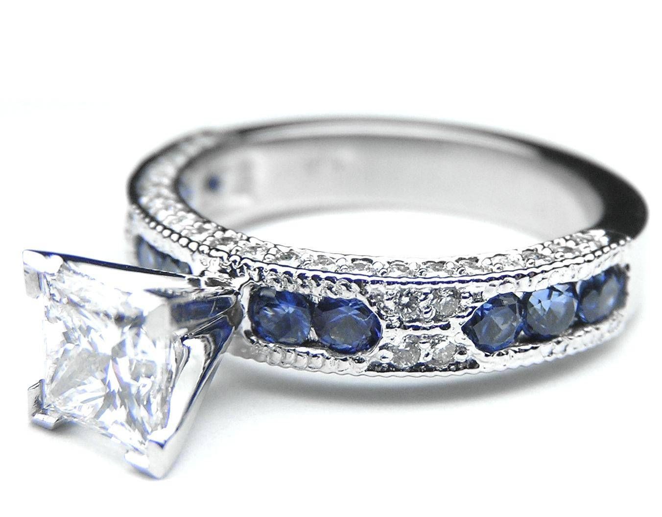 Rings : Art Deco Engagement Rings Diamond Anniversary Rings Aqua Regarding Current Blue Diamond Anniversary Rings (View 22 of 25)