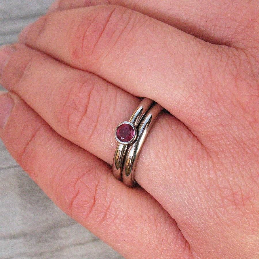 Ruby Engagement Ring Set In 18ct White Goldlilia Nash Intended For 2017 Ruby Anniversary Rings (View 5 of 25)