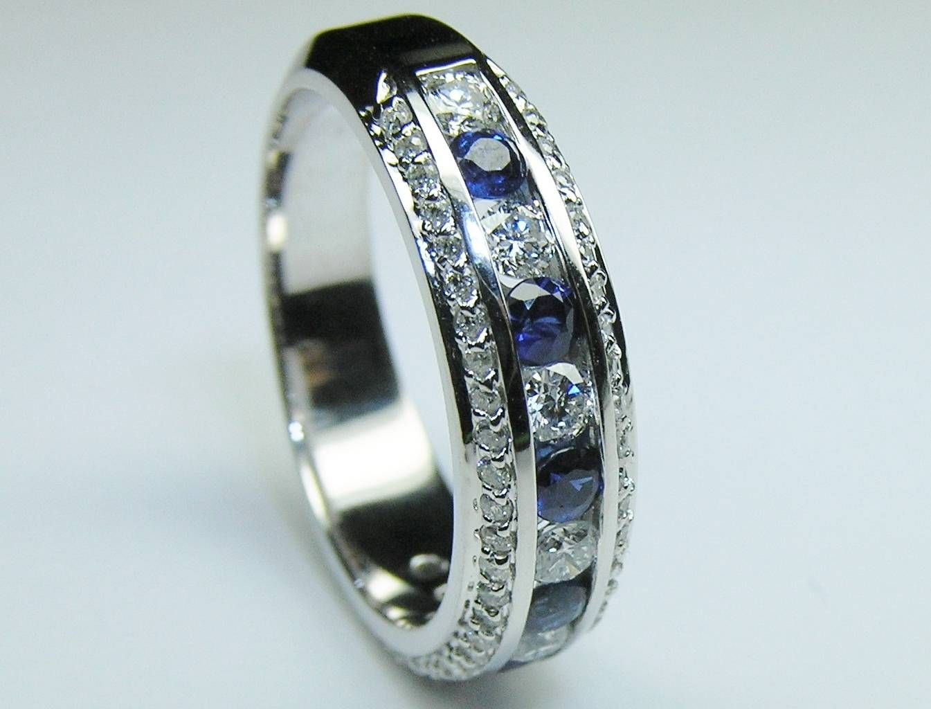Sapphire – Wedding Bands From Mdc Diamonds Pertaining To Most Current Diamond And Sapphire Anniversary Rings (View 3 of 25)
