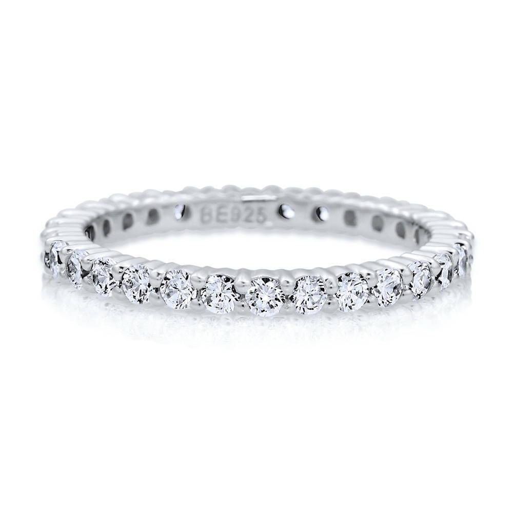 Sterling Silver Cubic Zirconia Cz Stackable Eternity Ring #r448 For Current Cubic Zirconia Anniversary Rings (View 1 of 25)