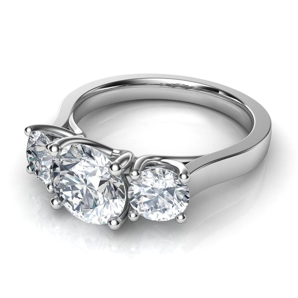 Three Stone Diamond Engagement Rings Inside Latest Three Stone Anniversary Rings (View 24 of 25)