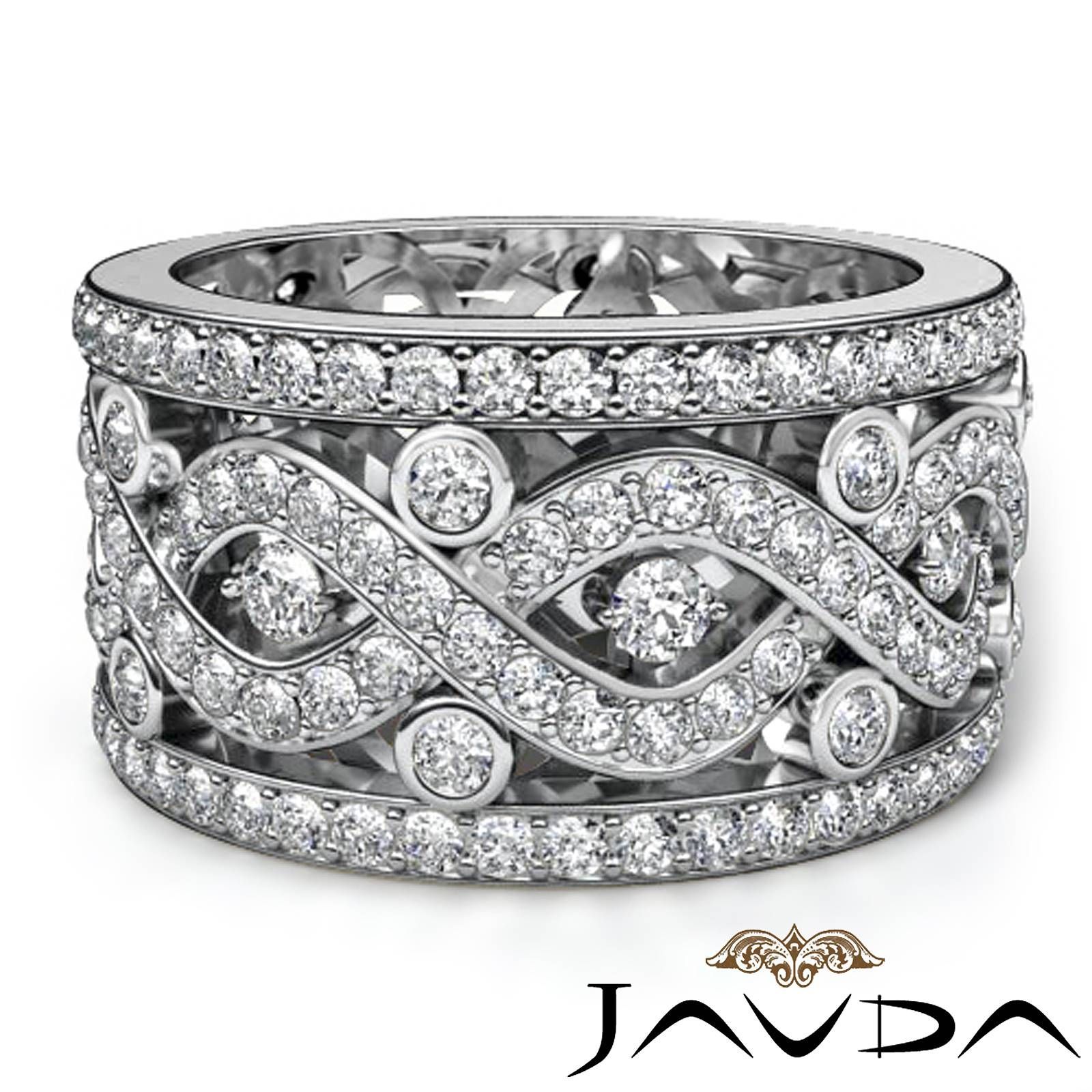 Twist Pave Round Diamond Band Womens Eternity Anniversary Ring 14k With Regard To Most Current Pave Anniversary Rings (View 23 of 25)