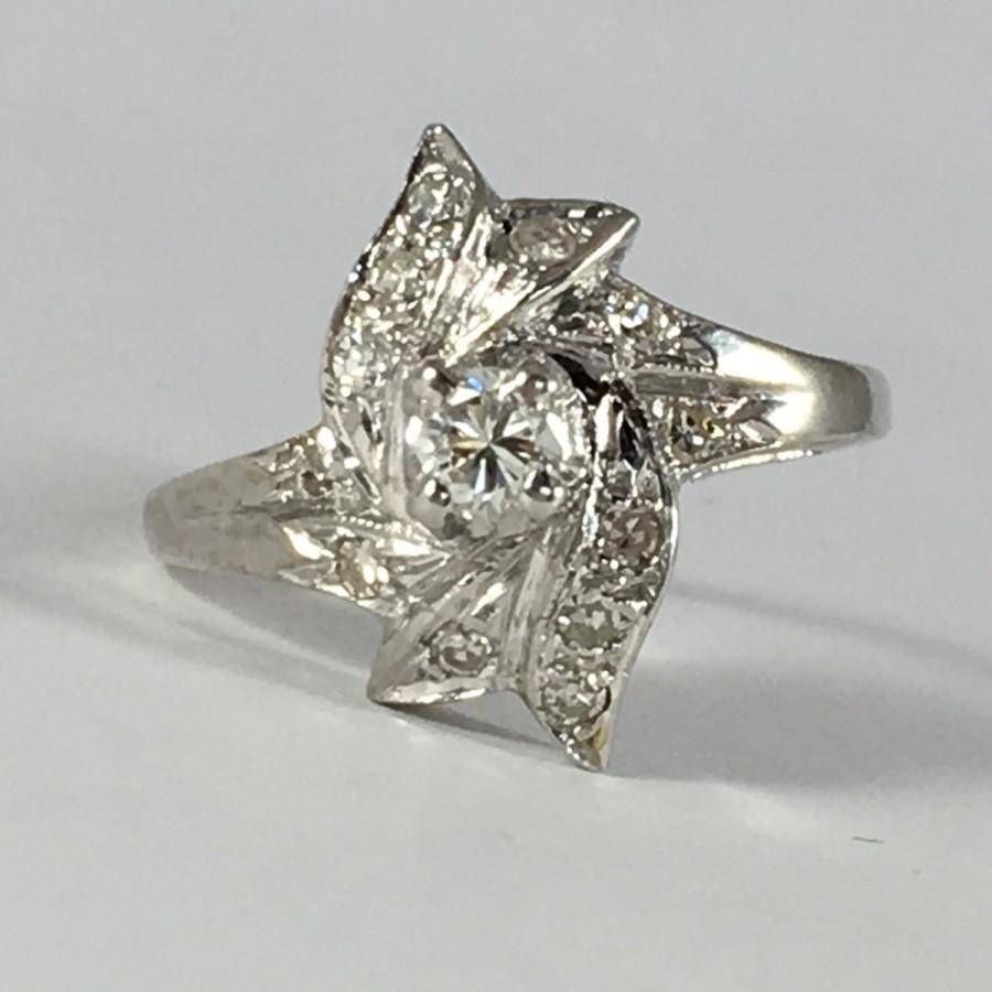 Vintage Diamond Cluster Ring In 14k Gold. 25 Diamonds With  (View 14 of 25)