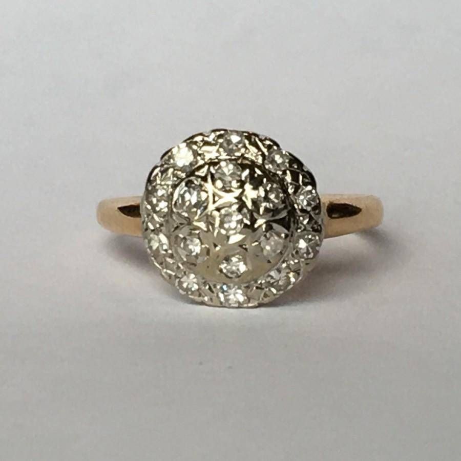 Vintage Diamond Cluster Ring In 14k Yellow Gold (View 9 of 15)
