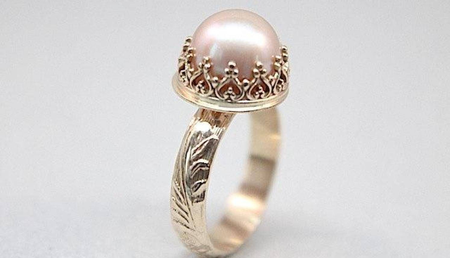 Wedding Rings : Pleasurable Pearl Engagement Ring Vs Diamond In Recent 30th Wedding Anniversary Rings (View 13 of 25)