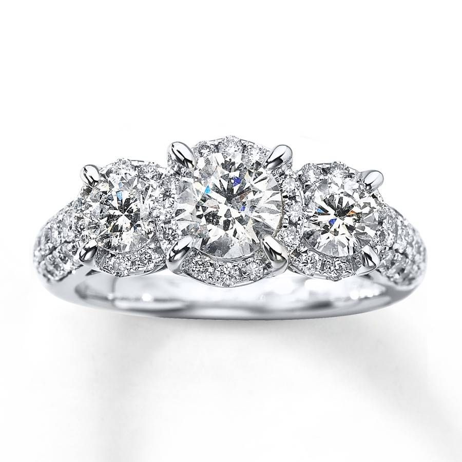 Wedding Rings : Three Stone Engagement Ring With Wedding Band 3 Throughout Newest Anniversary Rings Settings Without Stones (View 8 of 25)