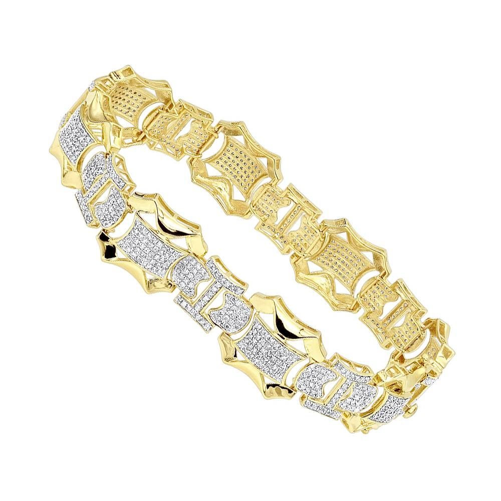 10k Gold Mens Diamond Braceletluxurman 3 Carats Of Diamonds Within Best And Newest 10k Gold Toe Rings (View 16 of 25)
