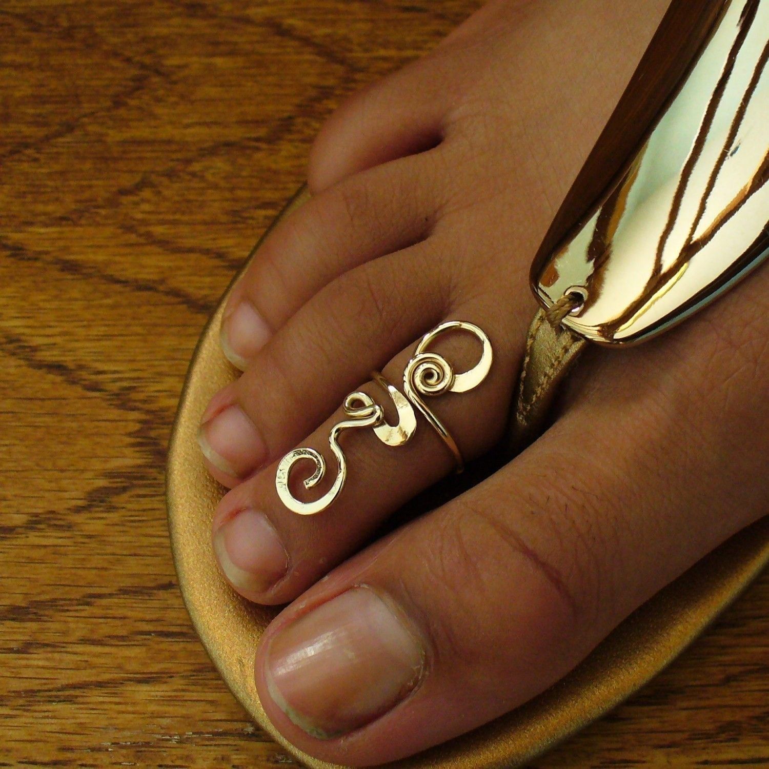 12k Gold Filled Gold Toe Ring Long Toes Ring Gold Midi Ring Gold In Best And Newest Real Gold Toe Rings (View 15 of 15)