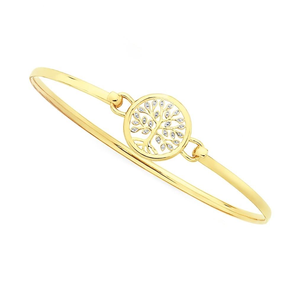 9ct Gold 60mm Tree Of Life Bangle Oval Hook Bangle – Goldmark Au With Regard To Most Current Goldmark Toe Rings (View 3 of 15)