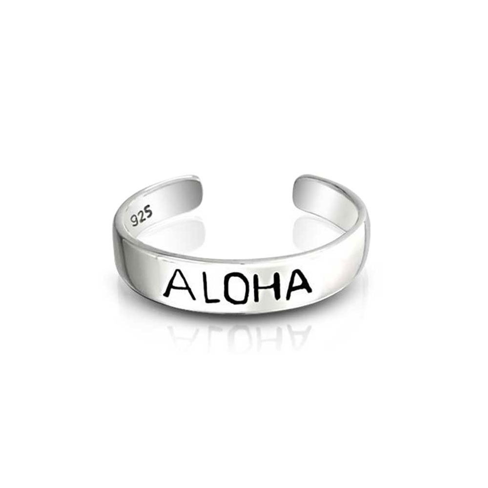 Adjustable Mid Knuckle Ring Sterling Silver Hawaii Aloha Toe Rings In Recent Hawaii Toe Rings (View 1 of 15)