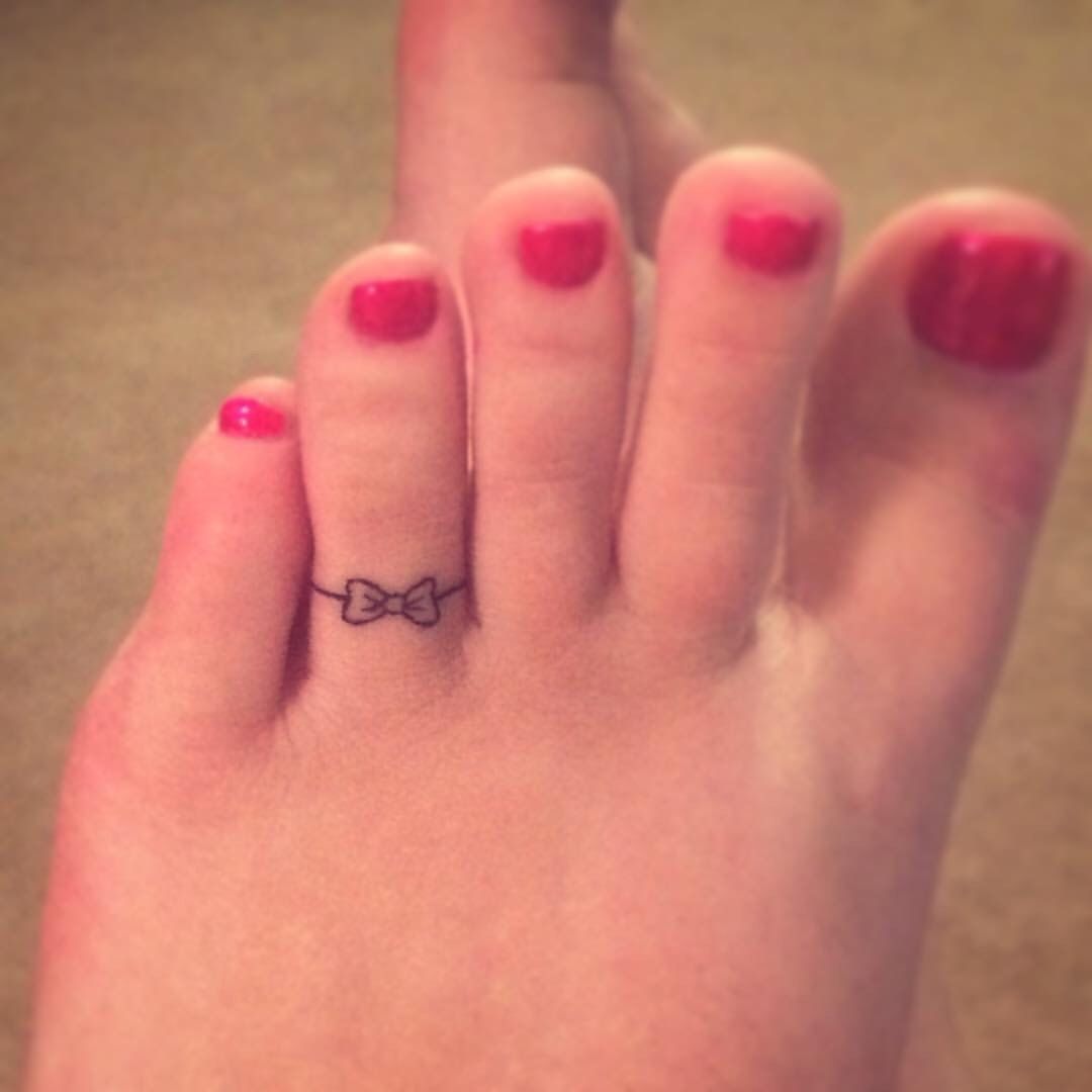 Bow Toe Ring Tattoo … | Pinteres… With Regard To Recent Custom Fit Toe Rings (View 15 of 15)