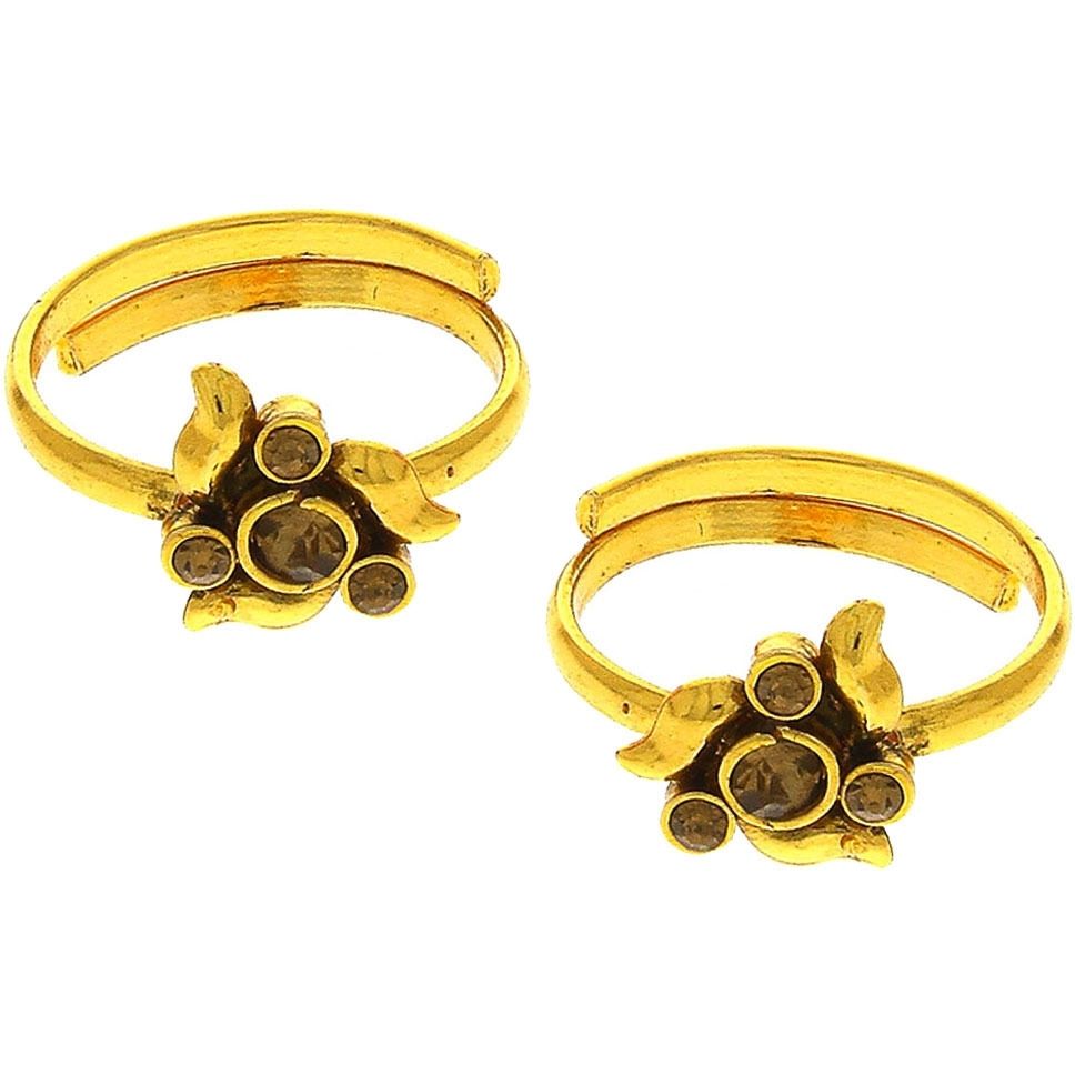 Buy Online Anuradha Art Presenting Very Pretty Golden Finish With Latest Traditional Toe Rings (View 14 of 15)