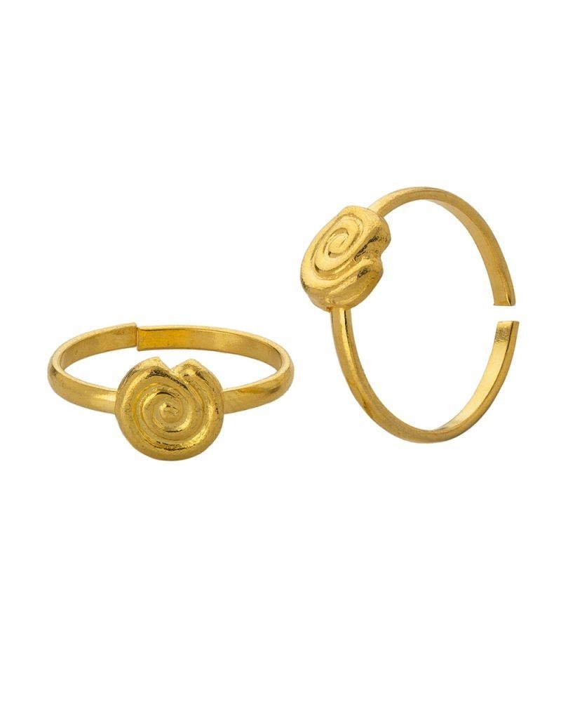 Buy Voylla Gold Plated Toe Rings With Round Shape, Spiral Design Throughout Most Recent Real Gold Toe Rings (View 7 of 15)