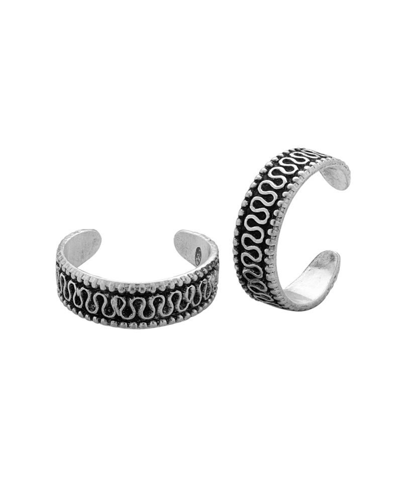 Buy Voylla Oxidised Sterling Silver Toe Ring – Russe21665 Online Inside Latest Voylla Toe Rings (View 1 of 15)