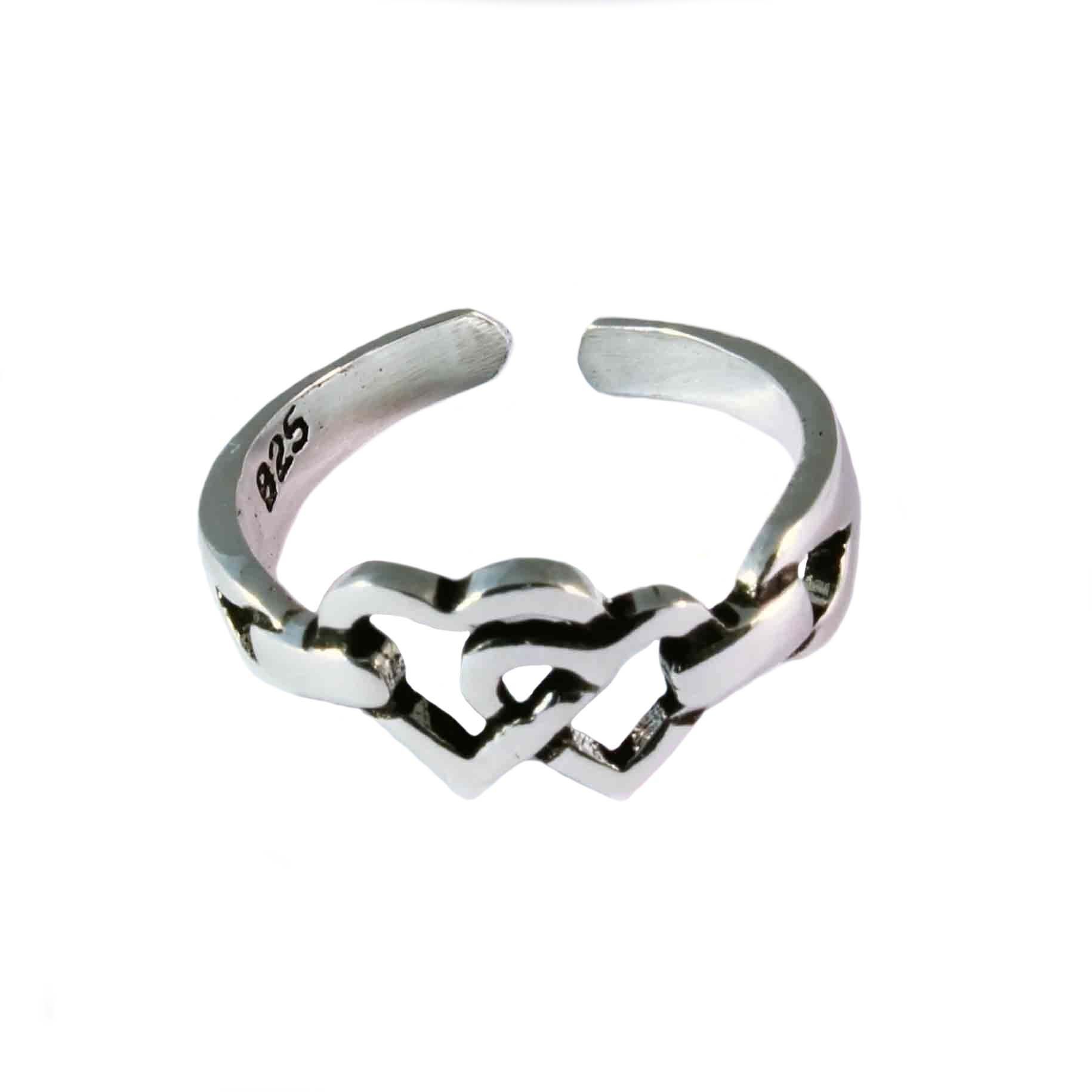 Charm School Uk > Sterling Silver Toe Rings > Entwined Hearts Intended For Current Heart Toe Rings (View 6 of 15)