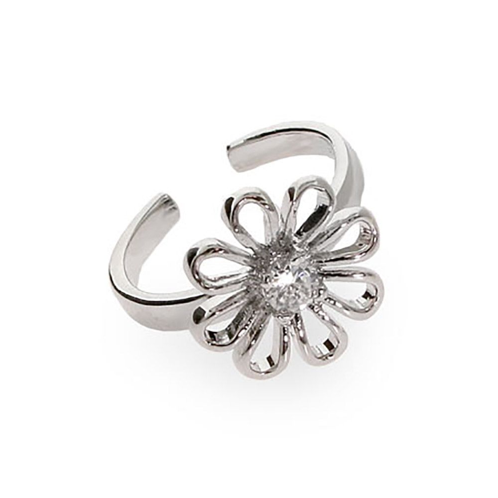 Daisy Sterling Silver Toe Ring | Eve's Addiction® In Newest Crystal Toe Rings (View 4 of 15)