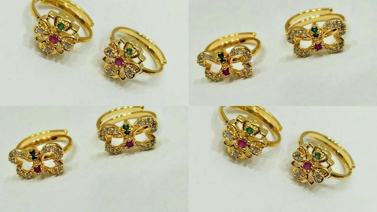 Designer One Gram Gold Toe Rings Designs – Youtube Within Newest Toe Rings In Gold (View 7 of 15)