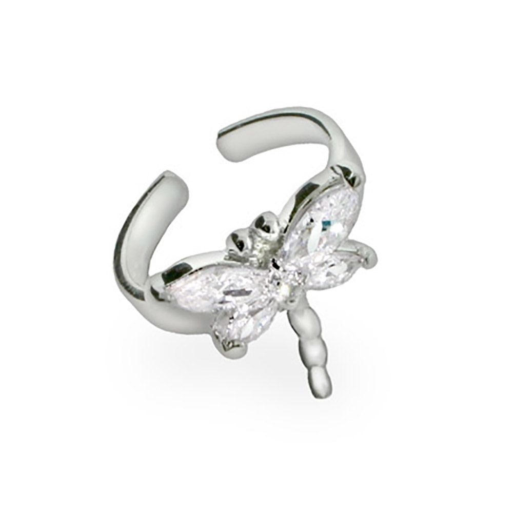 Designer Style Sterling Silver Cz Dragonfly Toe Ring For Recent Toe Rings With Stones (View 7 of 15)