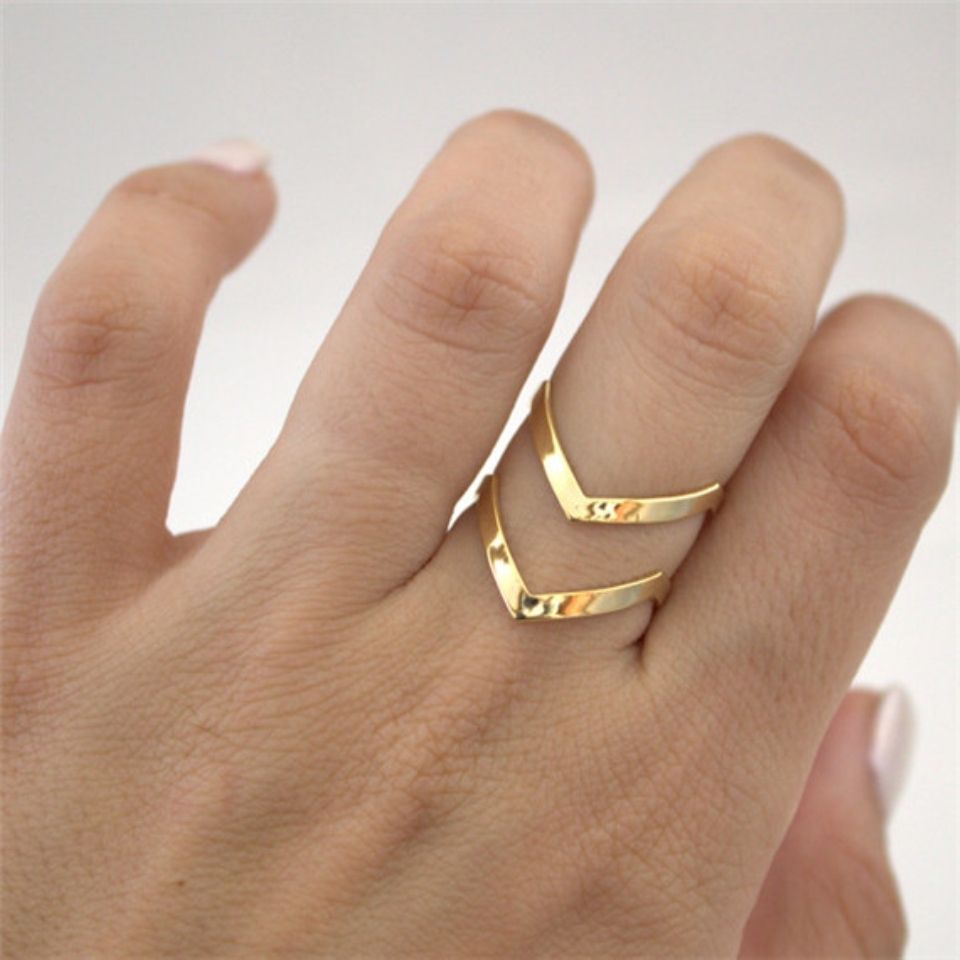 Dianshangkaituozhe Men's Ring Vintage Stacking V Shaped Adjustable With Regard To Most Recent Chevron Shaped Rings (View 13 of 15)