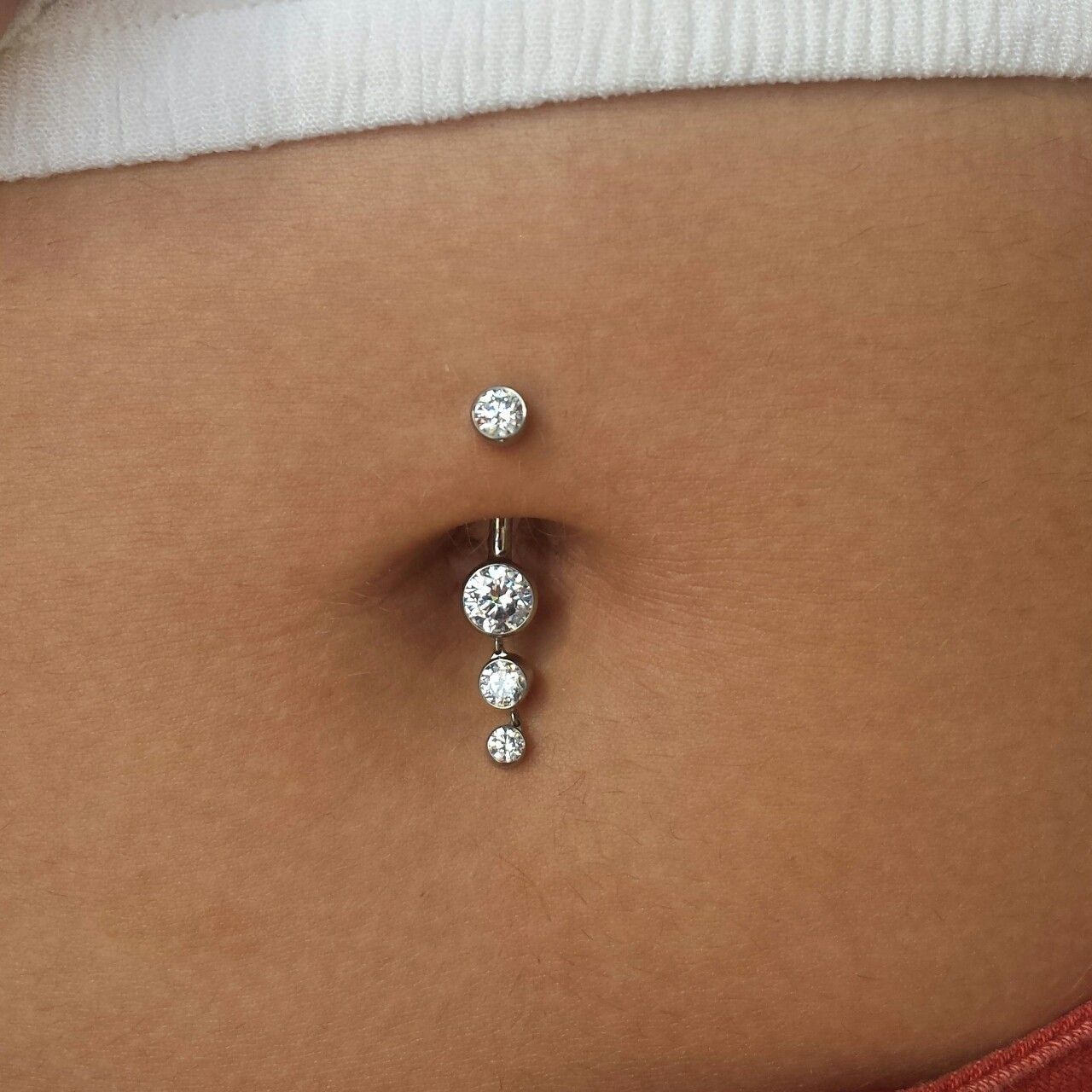 Healed Navel Piercingiain, Upgraded To A Clear Gem Navel Inside Latest Chevron Belly Button Rings (View 3 of 15)