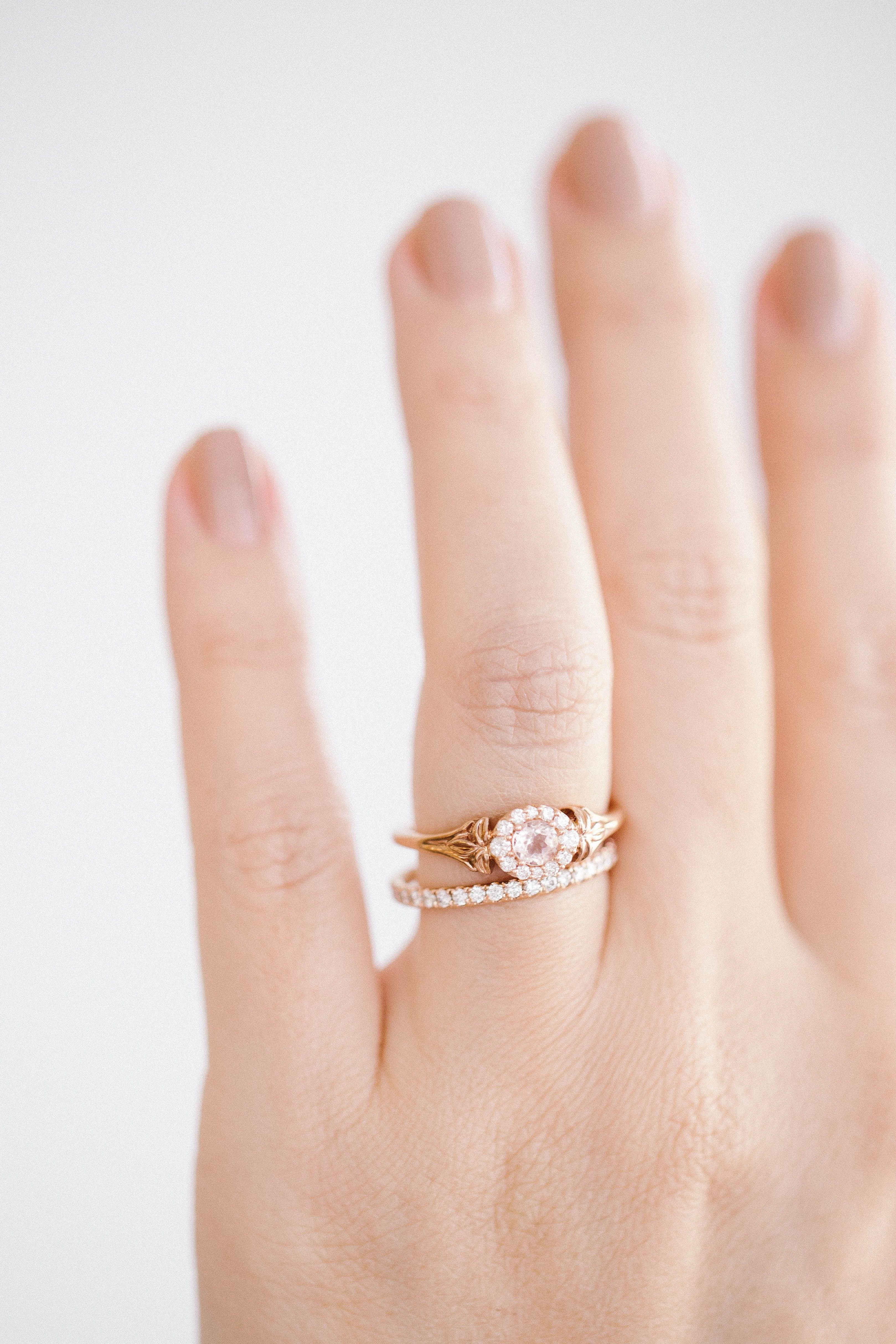 Lc Lauren Conrad 10k Rose Gold Morganite & Diamond Flower Ring Intended For Most Up To Date Kohl&#039;s Toe Rings (View 2 of 15)