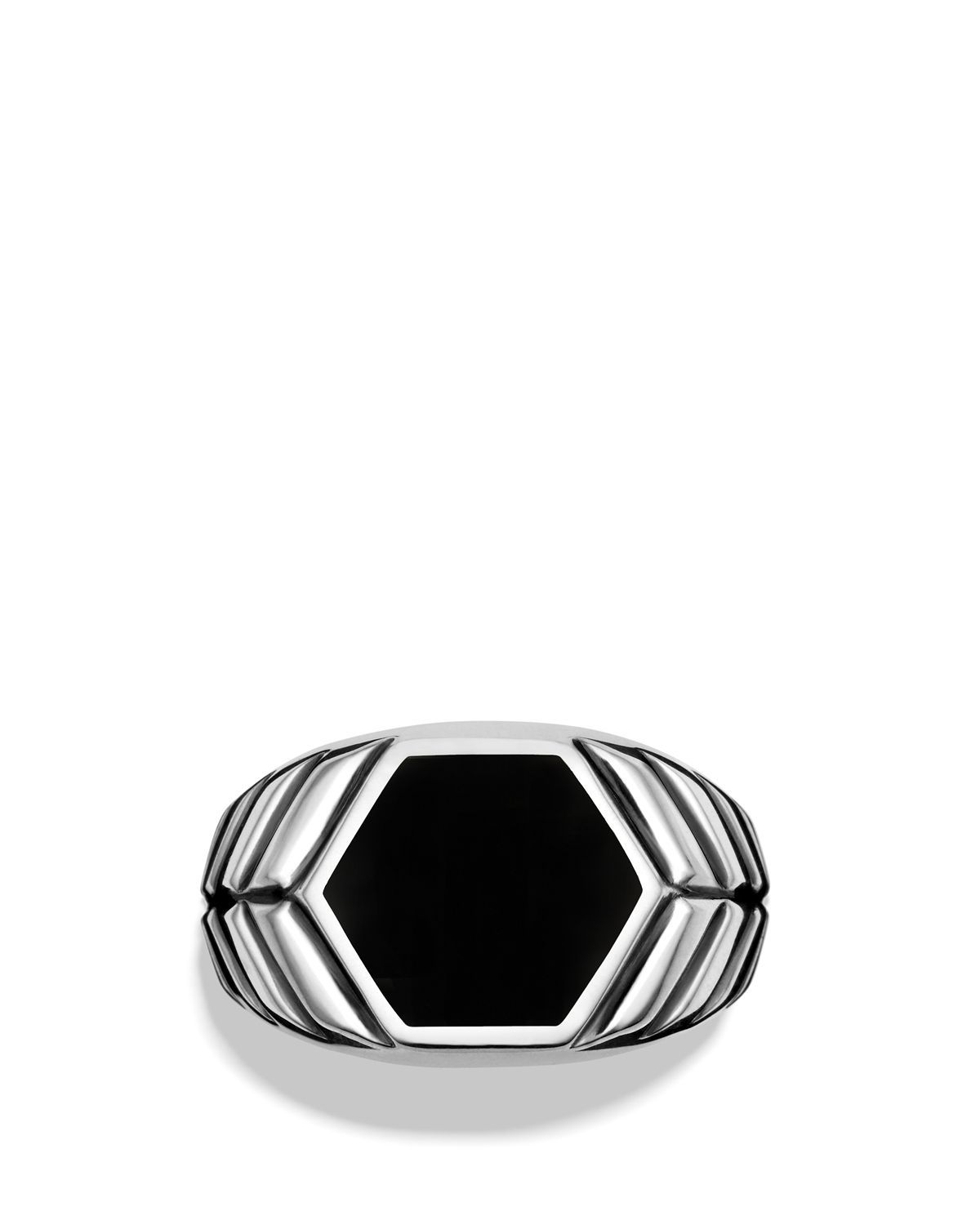 Lyst – David Yurman Modern Chevron Signet Ring With Black Onyx In Within Most Recently Released Chevron Signet Rings (Photo 1 of 15)