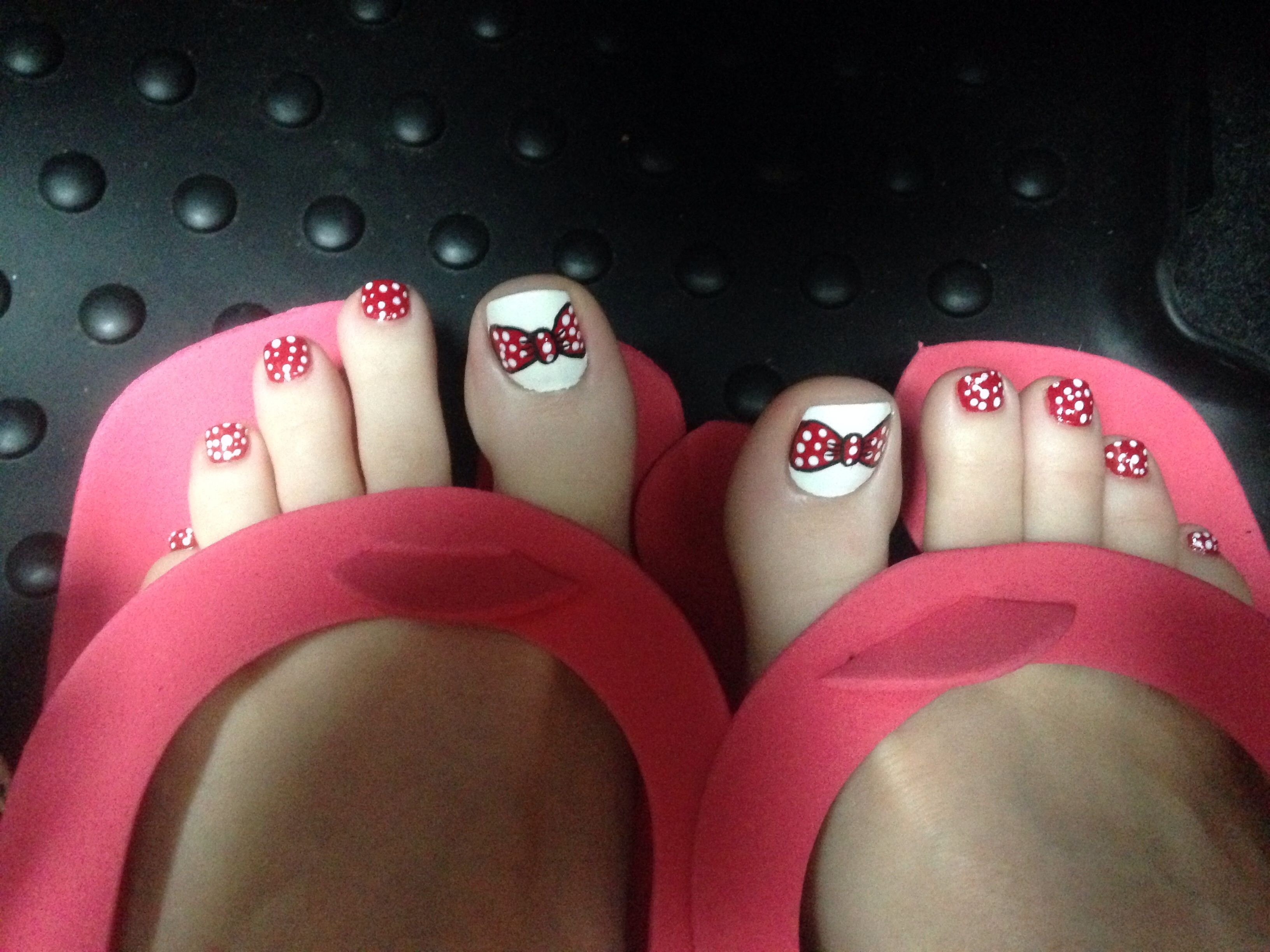 Minnie Mouse Toe Nails! | Nails | Pinterest | Minnie Mouse, Mice Pertaining To Most Up To Date Mickey Mouse Toe Rings (View 13 of 15)