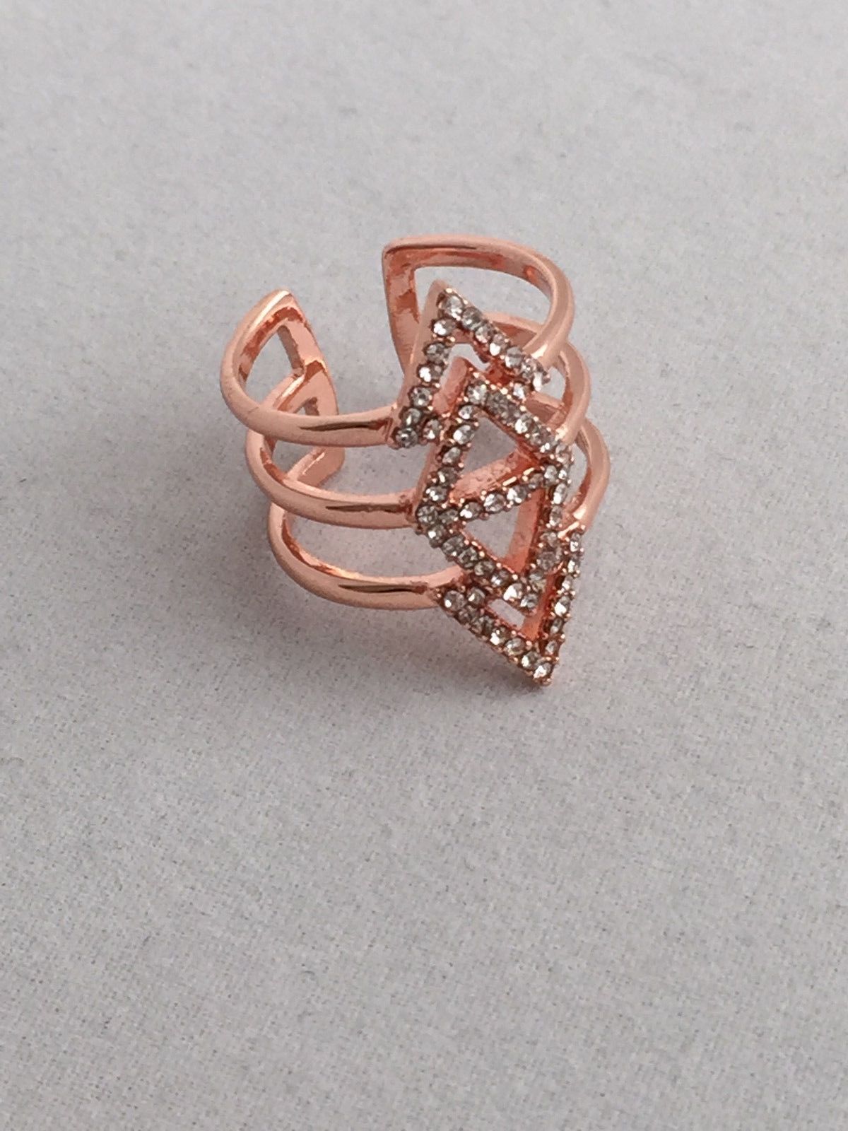 New Stella & Dot Pave Spear Ring Rose Gold Size Adjustable Med Lg Regarding Most Current Stella And Dot Chevron Rings (View 5 of 15)